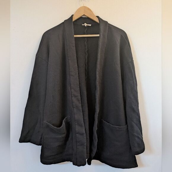 Eileen Fisher Black Open Front Jacket - Picture 1 of 8